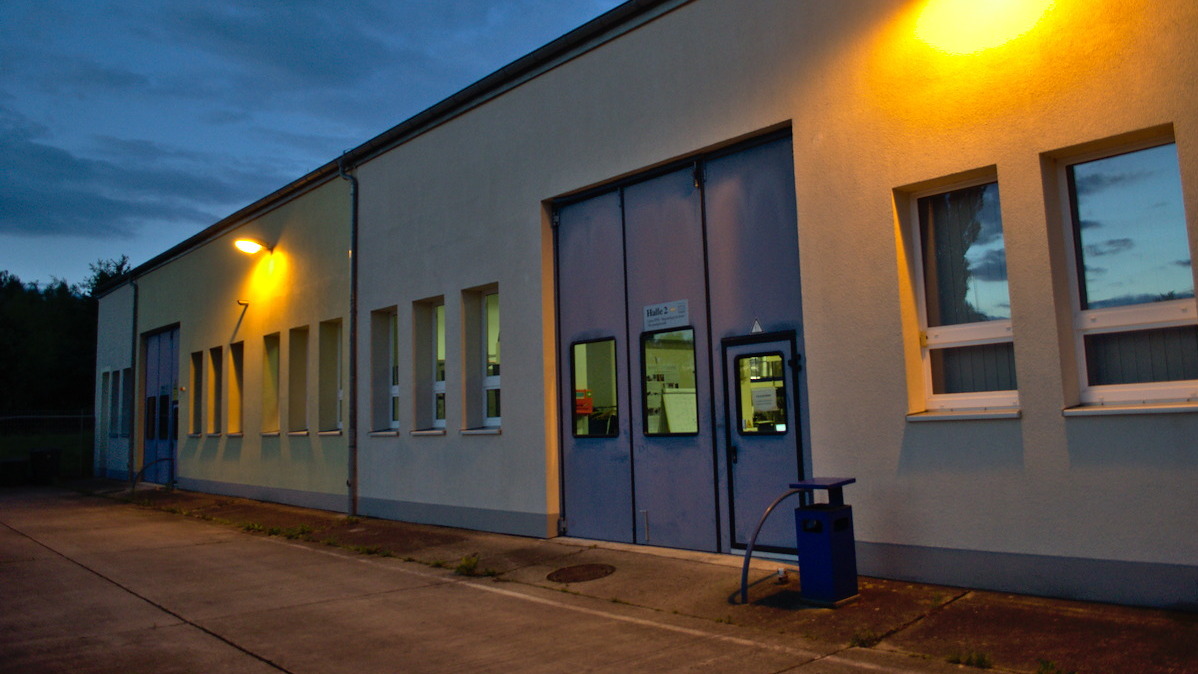 Außenansicht des Thermohydrauliklabors des IPM (Laborhalle Z VII C2)