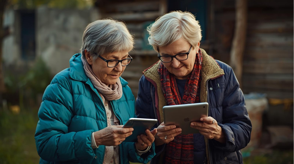 [Translate to Englisch:] Zwei Frauen schauen auf ein Tablet